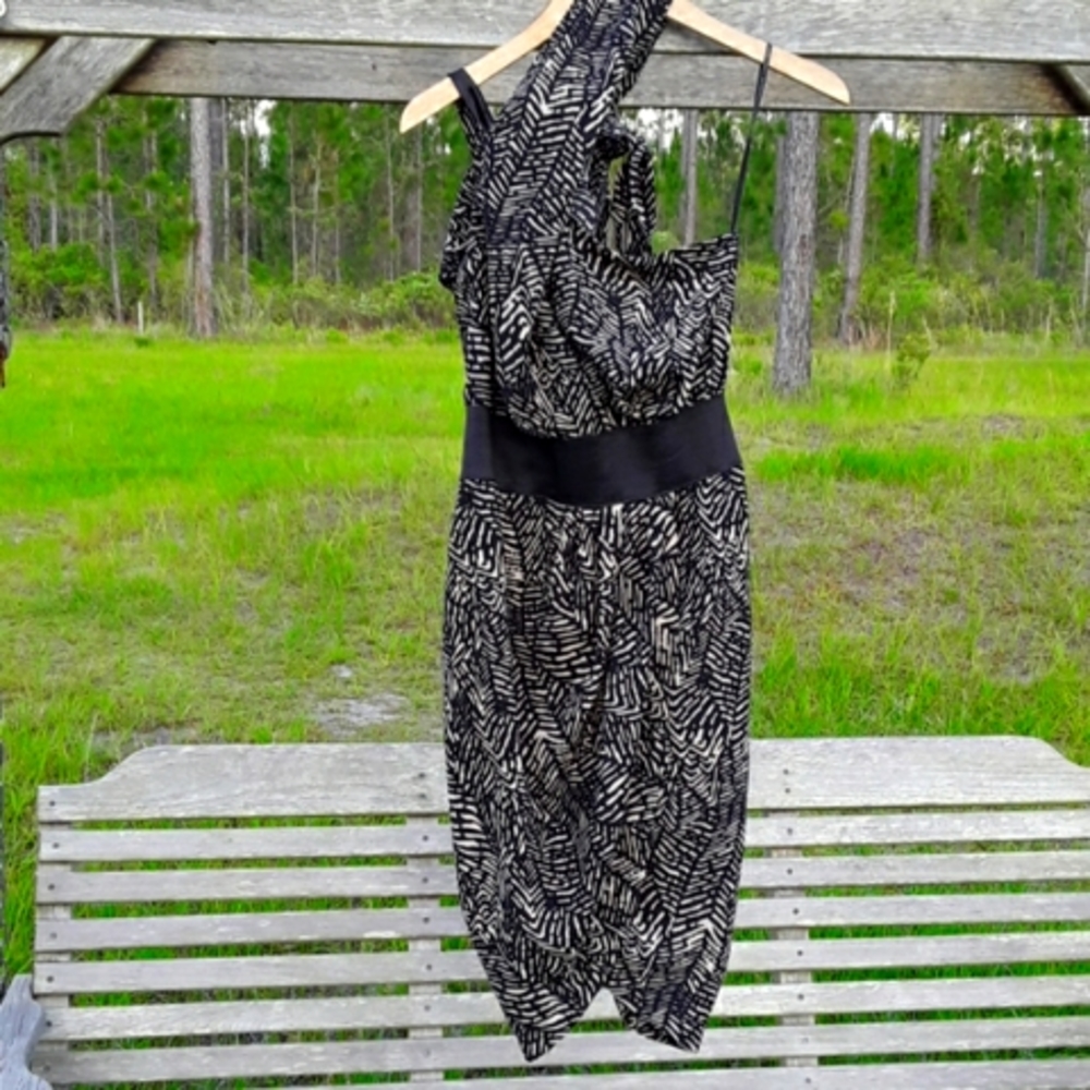 MM Couture by Miss Me Animal Print One Shoulder Dress Small